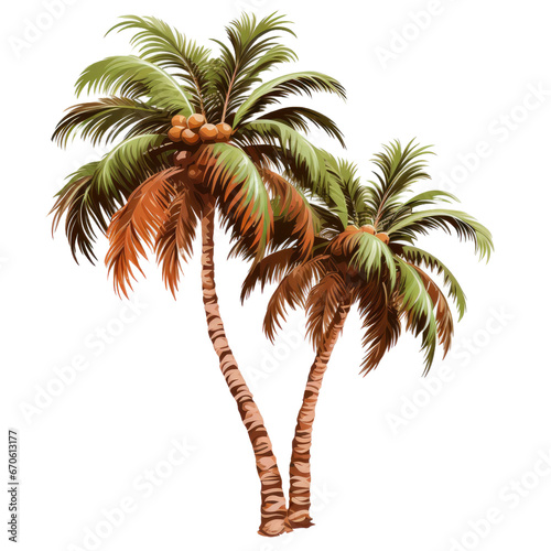 Palm trees on transparent background