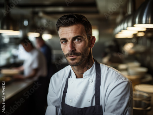 Male Chef in Restaurant Kitchen