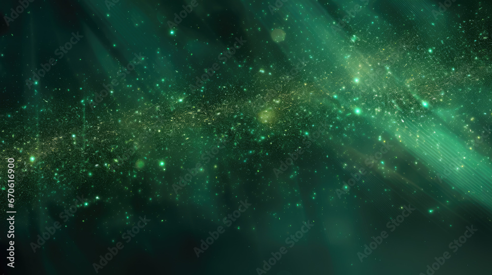 Abstract and modern green glitter flare background
