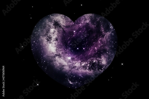 3D rendering of the heart in space against the background of stars.