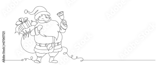 Santa claus line art style vector illustration