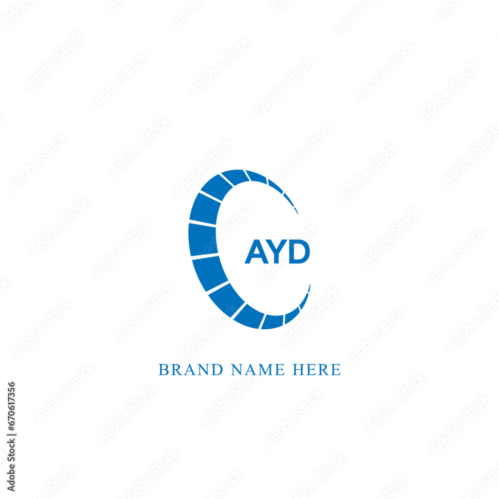 AYD logo. A Y D design. White AYD letter. AYD, A Y D letter logo design. Initial letter AYD linked circle uppercase monogram logo.