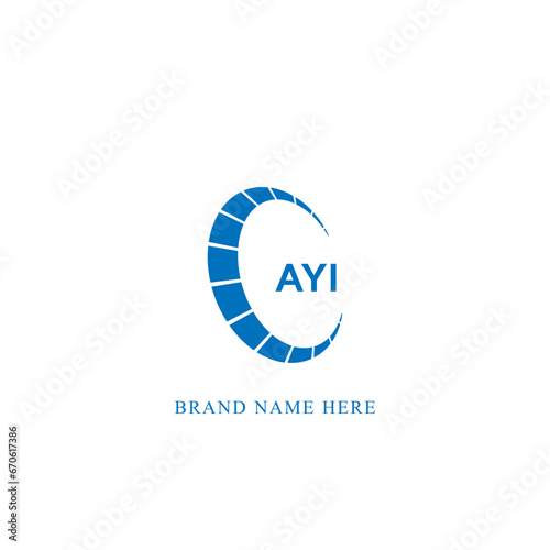 AYI logo. A Y I design. White AYI letter. AYI, A Y I letter logo design. Initial letter AYI linked circle uppercase monogram logo. photo