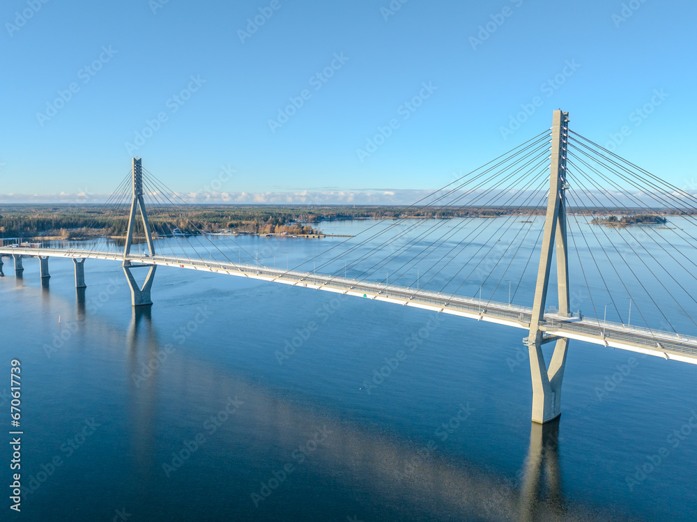 Raippaluoto, Finland - bridge of Finland at Raippaluoto captured with drone Raippaluoto, Finland - bridge of Finland at Raippaluoto captured with drone