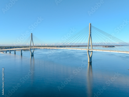 Raippaluoto, Finland - bridge of Finland at Raippaluoto captured with drone