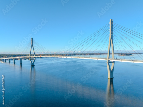 Raippaluoto, Finland - bridge of Finland at Raippaluoto captured with drone