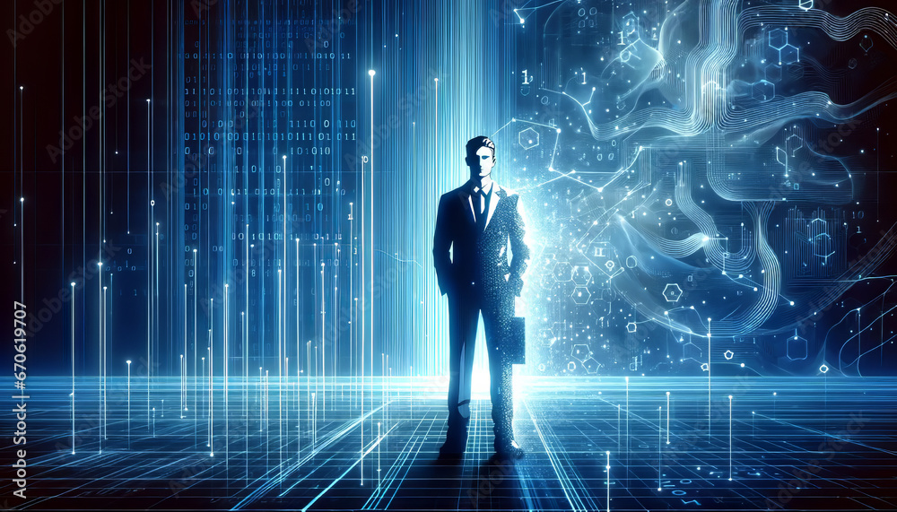 Full body human figure in a digital environment | A Journey through Cyberspace | Human in digital sphere Full body human figure in a digital environment | A Journey through Cyberspace | Human in digital sphere