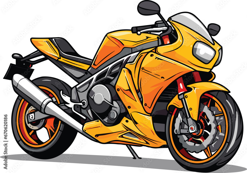 Cartoon sport moto bike emblem icon template, vector