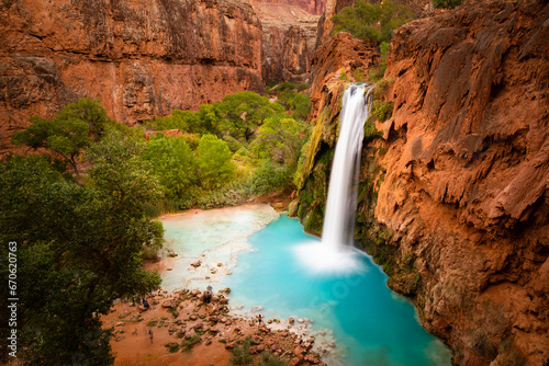 Photos Incredible Natural Turquoise Waterfall in Grand Canyon Arizona