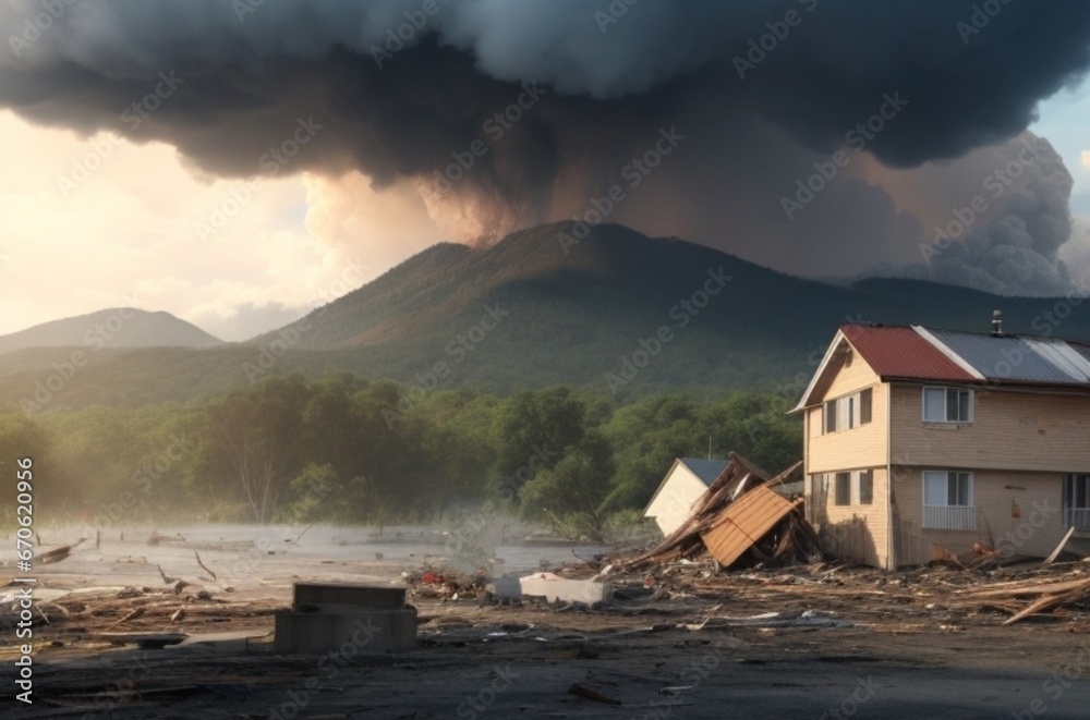 Mountain View House Amidst Stormy Sky and Cloud Mountain View House Amidst Stormy Sky and Cloud