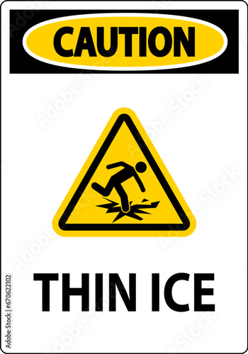 Water Safety Sign Danger - Thin Ice