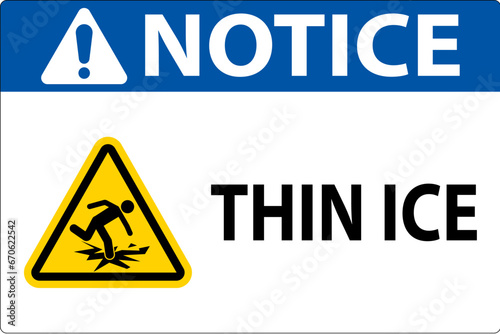 Water Safety Sign Danger - Thin Ice