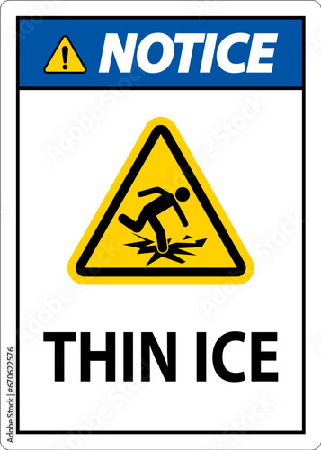 Water Safety Sign Danger - Thin Ice