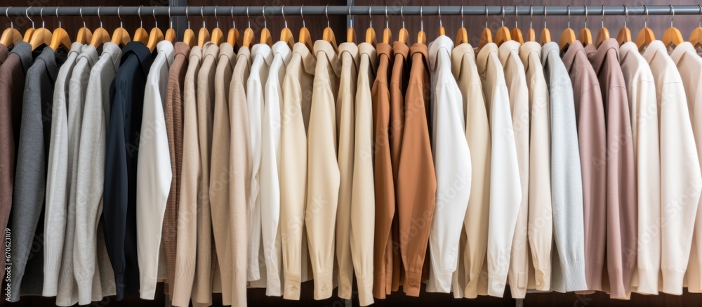 Men's clothing displayed in a fashion store.