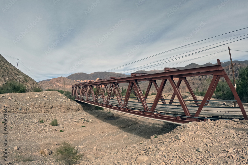 Iron bridge in Tilcara, Jujuy Province, Argentina