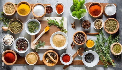 Wallpaper Mural variety of spices and herbs Torontodigital.ca