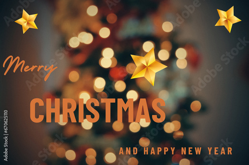 merry christmas card, christmas tree with lights, christmas background