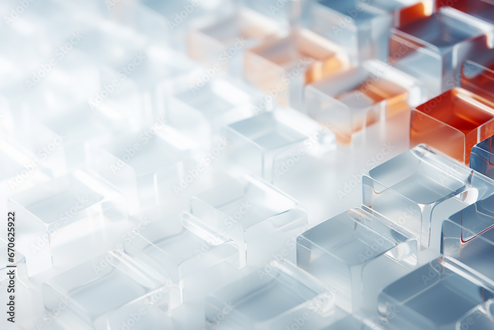 Abstract high-tech background. Details of transparent plastic or glass.