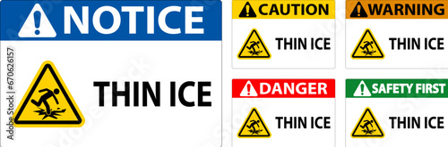 Water Safety Sign Danger - Thin Ice