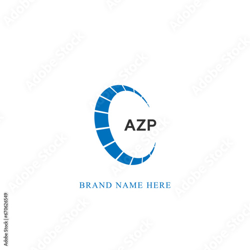 AZP logo. A Z P design. White AZP letter. AZP, A Z P letter logo design. Initial letter AZP linked circle uppercase monogram logo. photo