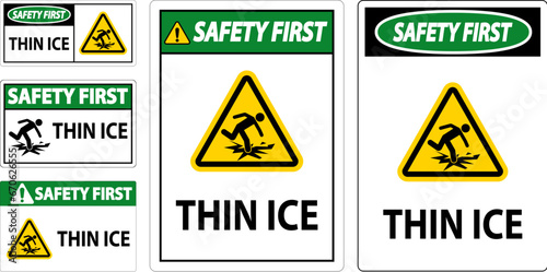 Water Safety Sign Danger - Thin Ice