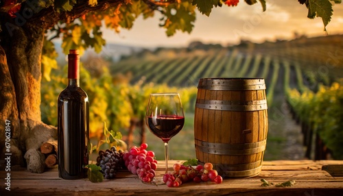 wine vineyard in the background photo