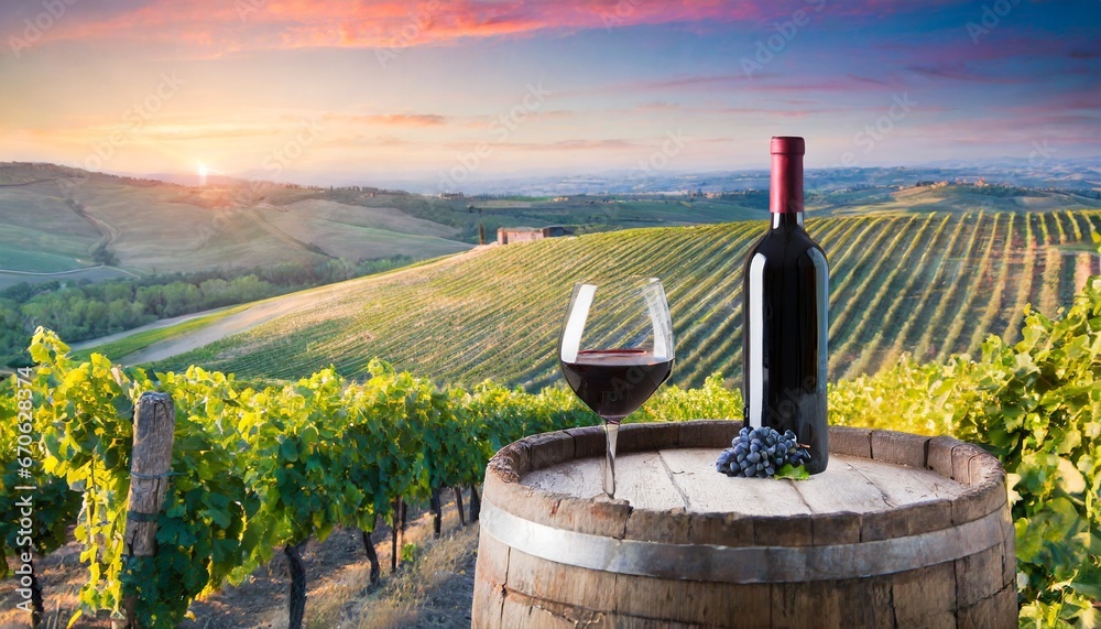 wine vineyard in the background