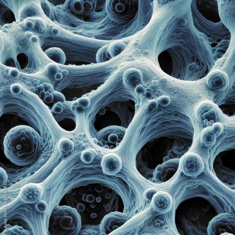 illustration of structure or tissue seen under a electron microscope ...