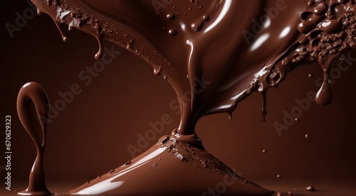 chocolate on a brown background, liquid chocolate on abstract backgroumd, pouring chocolate on brown background, chocolate wallpaper photo