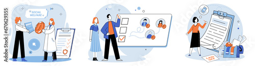 Care allowance. Vector illustration. Finance management is crucial for personal and business success Insurance coverage ensures protection against unexpected events Welfare programs aim to provide