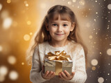 cute little girl with a Gift Box