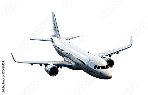 Passenger aircraft isolated on white background, aviation, concept, realistic design illustration, generative ai
