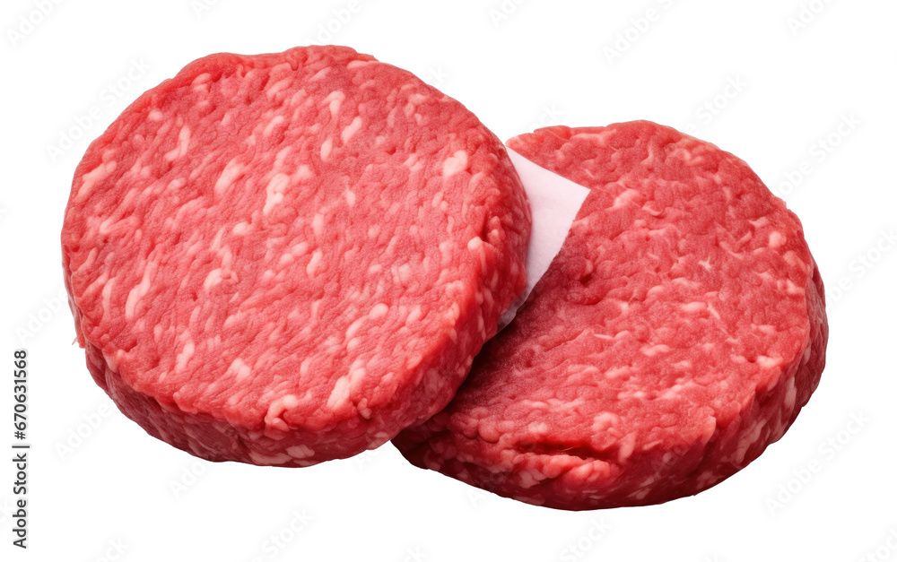 Hamburger patties  isolated on a transparent background created with Generative AI technology