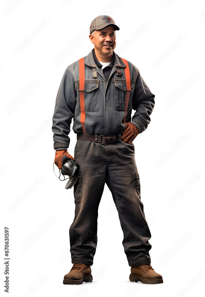 Automotive Mechanic isolated on white background, automotive concept, realistic design illustration, generative ai Automotive Mechanic isolated on white background, automotive concept, realistic design illustration, generative ai