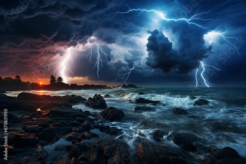 storm over the sea