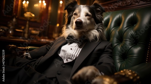 A Dog In A New Years Bowtie Dapper Stylish , Background Images, Hd Illustrations © ACE STEEL D