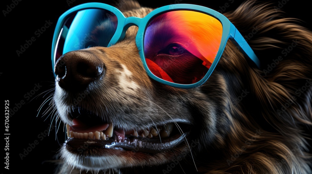A Dog Wearing 2023 Glasses Fun Cheerful Colorful , Background Images, Hd Illustrations