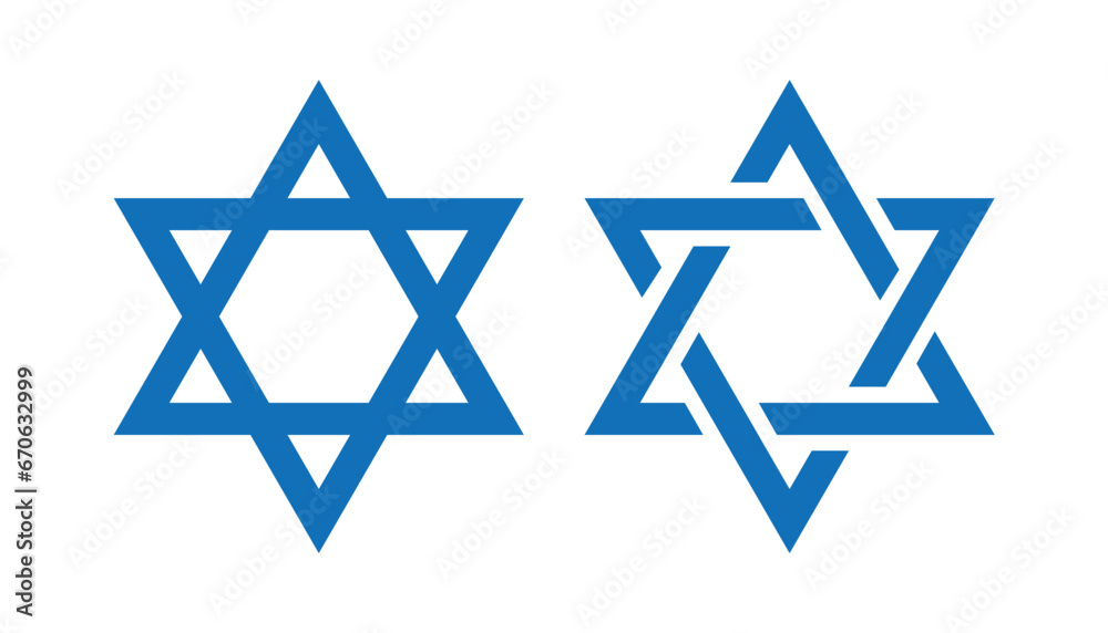 Star of David. Jewish star Israeli religious symbol. Shield of David Judaism sign. Vector illustration Star of David. Jewish star Israeli religious symbol. Shield of David Judaism sign. Vector illustration