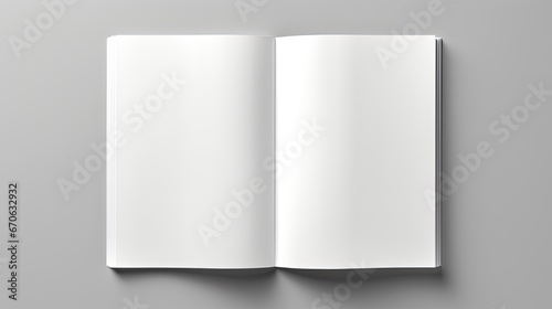 Obraz na płótnie 3D Rendering of Opened Blank White A4 Magazine Brochure Mockup