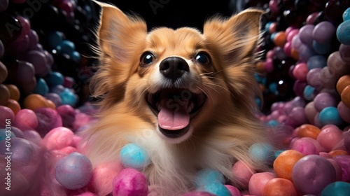 A Dog With A 2023 Party Favor Excited Cheerful, Background Images, Hd Illustrations
