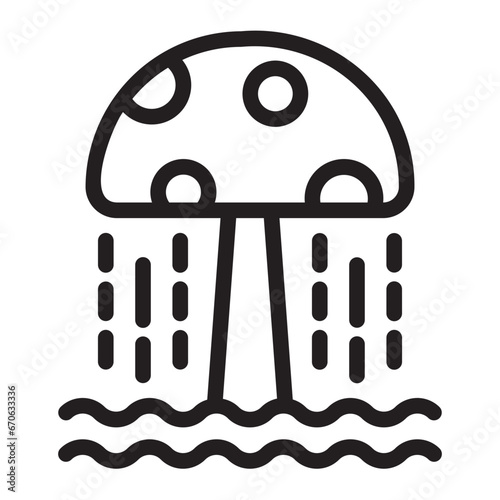 mushroom shower line icon