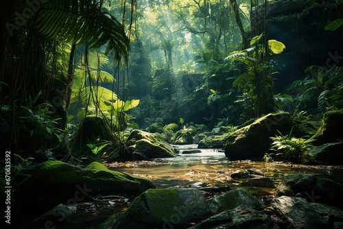 Rainforest, jungle, generative ai 
