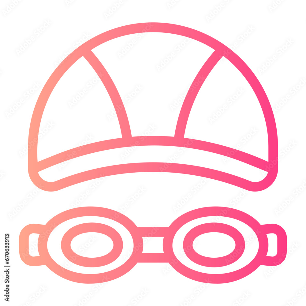 swimming cap gradient icon