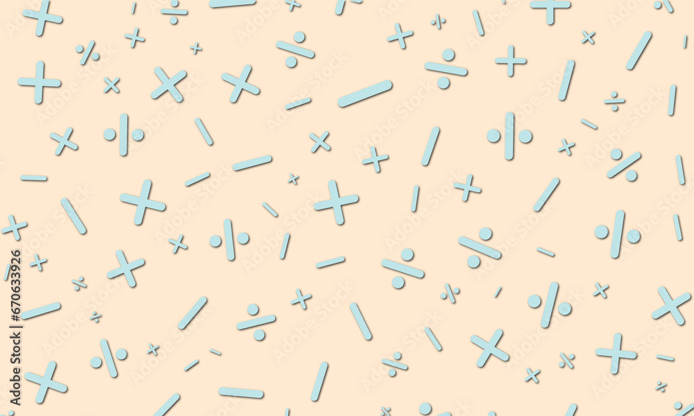 Fototapeta premium Mathematical Study Patterns and Backgrounds in a Light Color Spectrum.