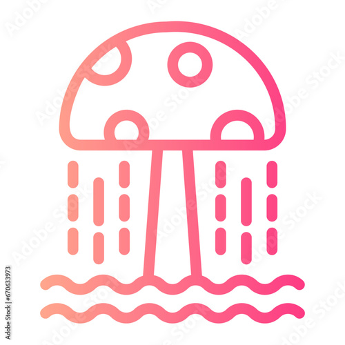 mushroom shower gradient icon