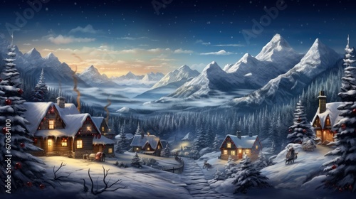 christmas background for of Mountain Christmas a Holiday cheer © ASTERIOS