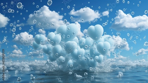 A Heart-Shaped Cloud Of Bubbles Joyful Bubbles, Background Images, Hd Illustrations