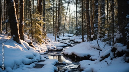 A Peaceful Snow-Covered Forest On December26Th , Background Images, Hd Illustrations