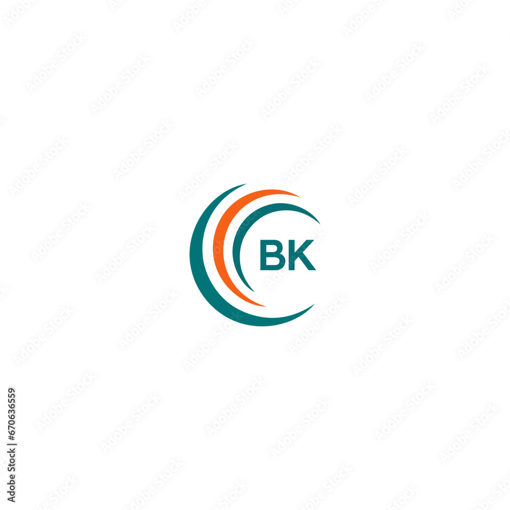 BK B K letter logo design. Initial letter BK linked circle uppercase monogram logo blue  and white. BK logo, B K design. BK, B K