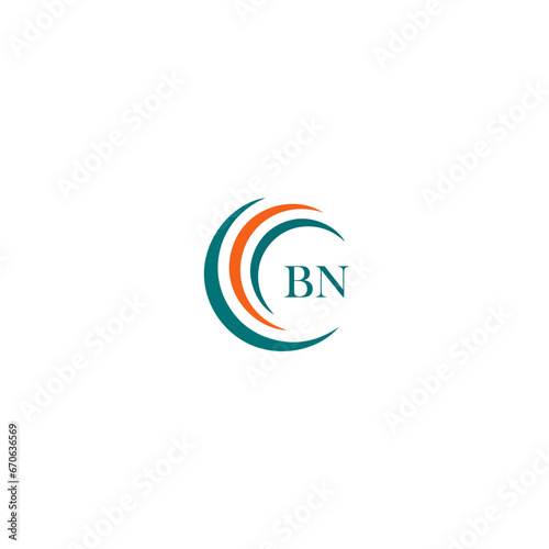 BN B N letter logo design. Initial letter BN linked circle uppercase monogram logo blue and white. BN logo, B N design. BN, B N